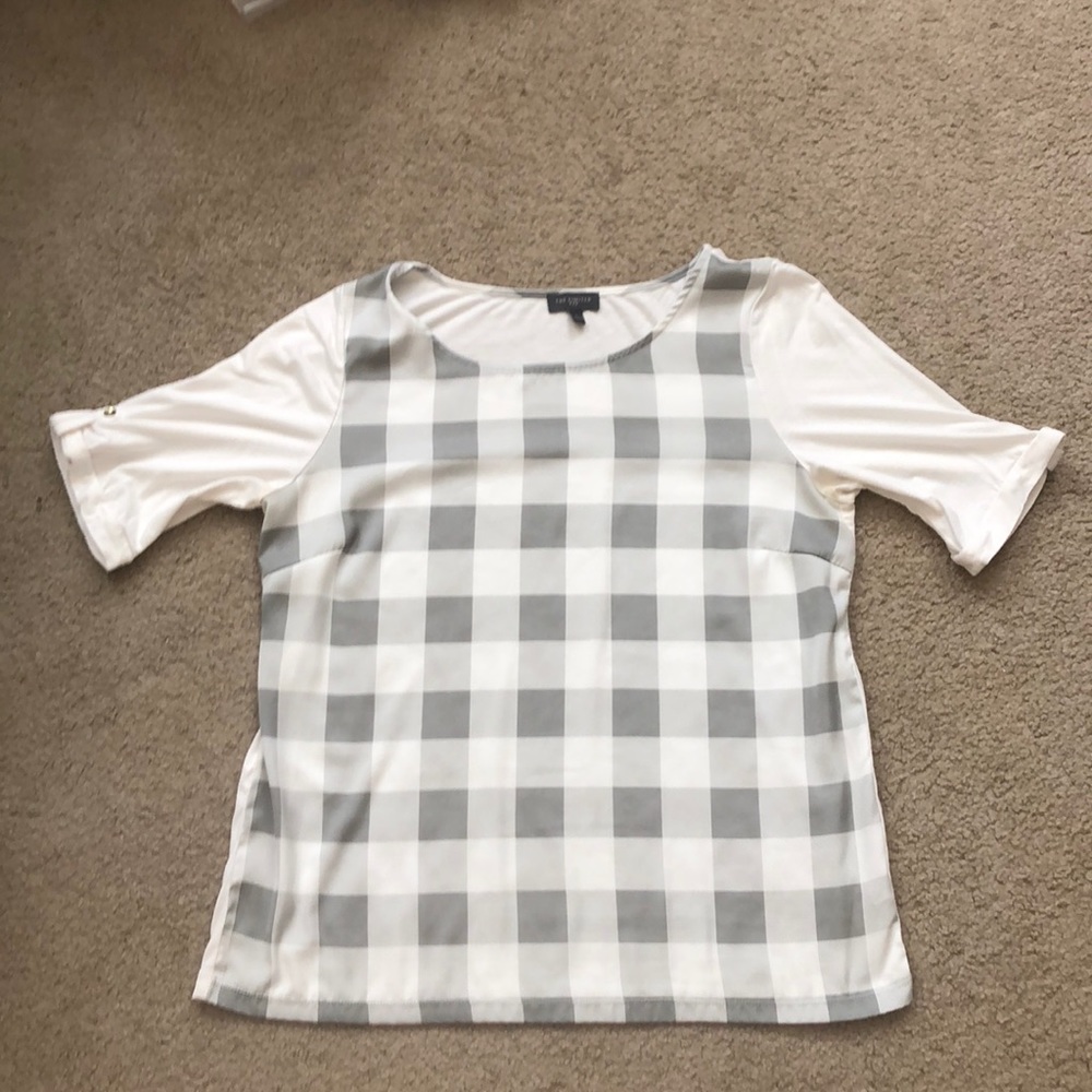 The Limited gray and white checker half sleeve